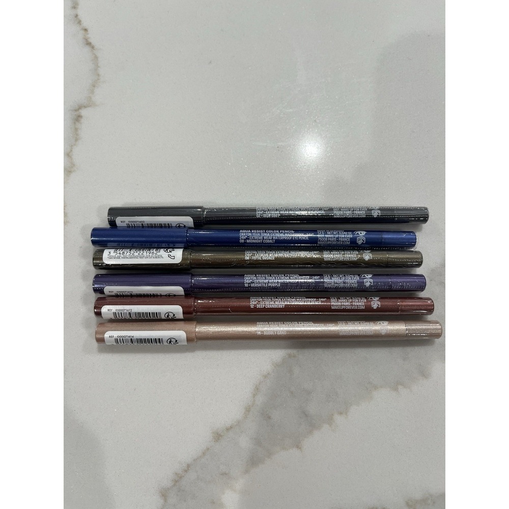 Lot of 6 Make Up Forever Aqua Resist Color Pencils/Eyeliner NEW & SEALED!